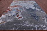 Contemporary Hand Knotted Wool & Silk Abstract Design Rug - 9' 0" X 12' 0" - Golden Nile