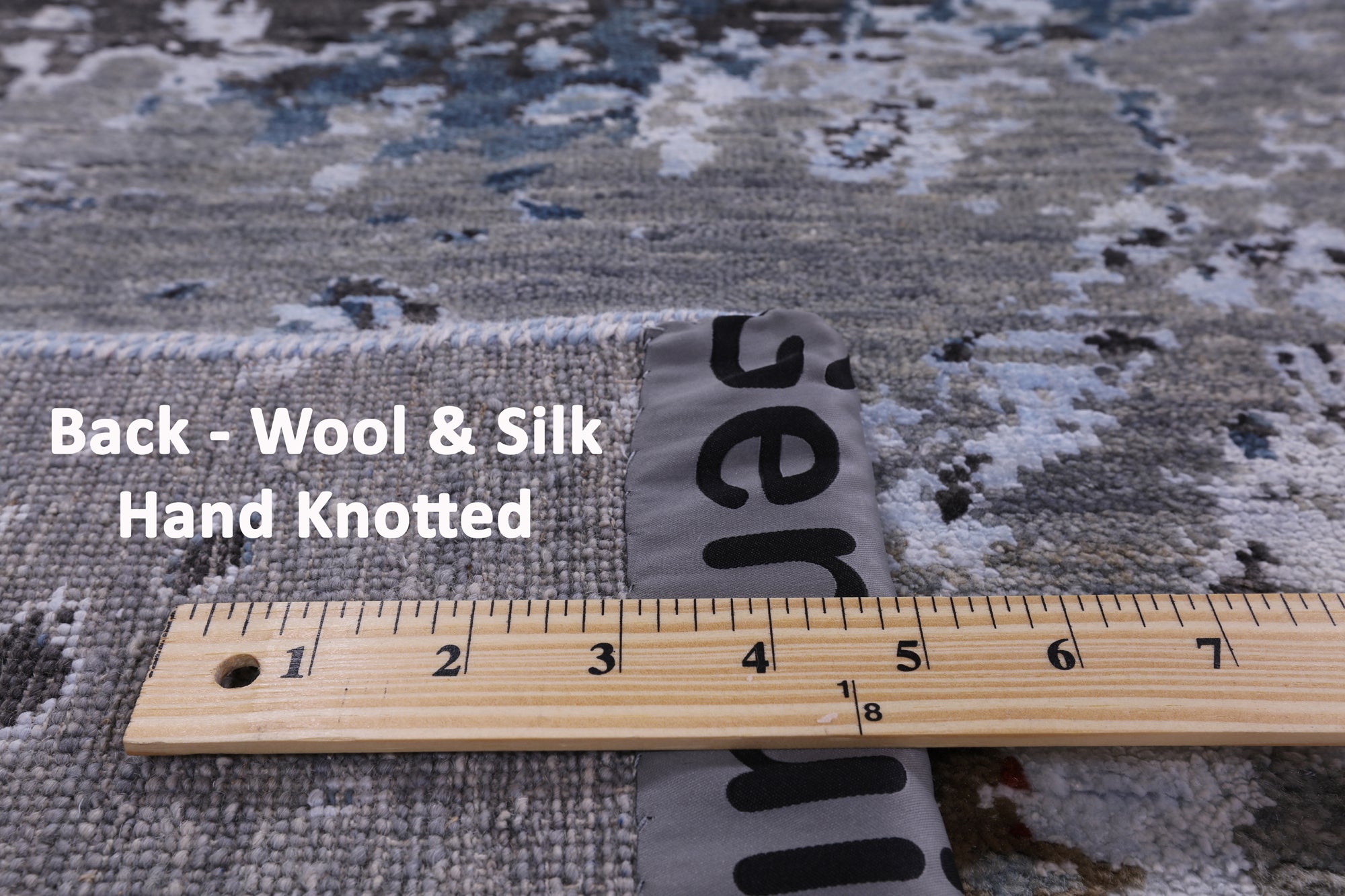 Contemporary Hand Knotted Wool & Silk Abstract Design Rug - 9' 0" X 12' 0" - Golden Nile
