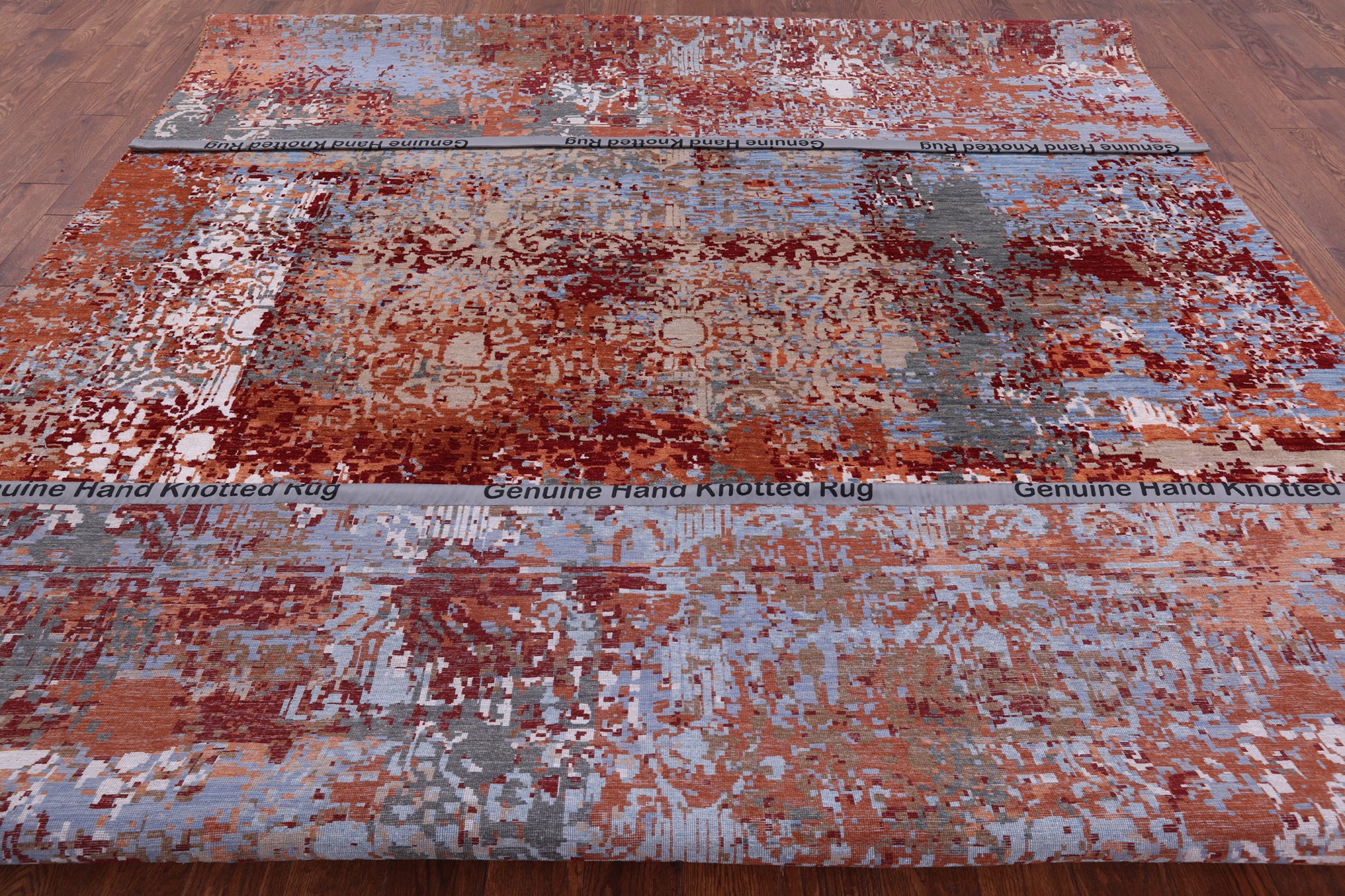 Contemporary Hand Knotted Wool & Silk Rug - 9' 6" X 13' 4" - Golden Nile