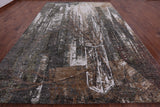 Contemporary Hand Knotted Wool & Silk Vase Design Rug - 10' 1" X 14' 1" - Golden Nile