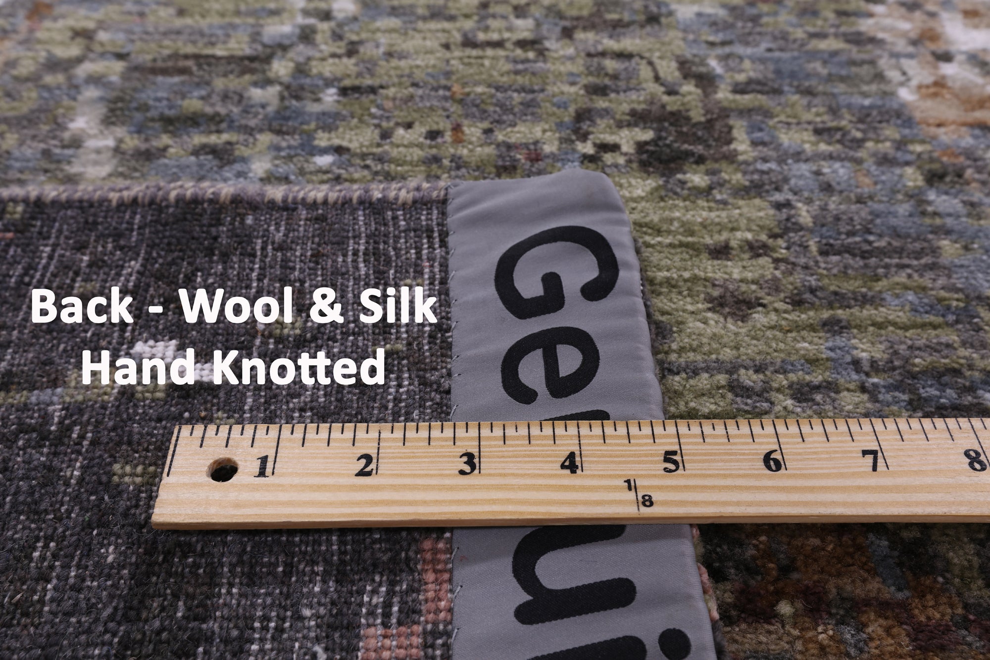 Contemporary Hand Knotted Wool & Silk Vase Design Rug - 10' 1" X 14' 1" - Golden Nile