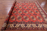 Red Turkmen Ersari Hand Knotted Wool Rug - 8' 5" X 9' 7" - Golden Nile