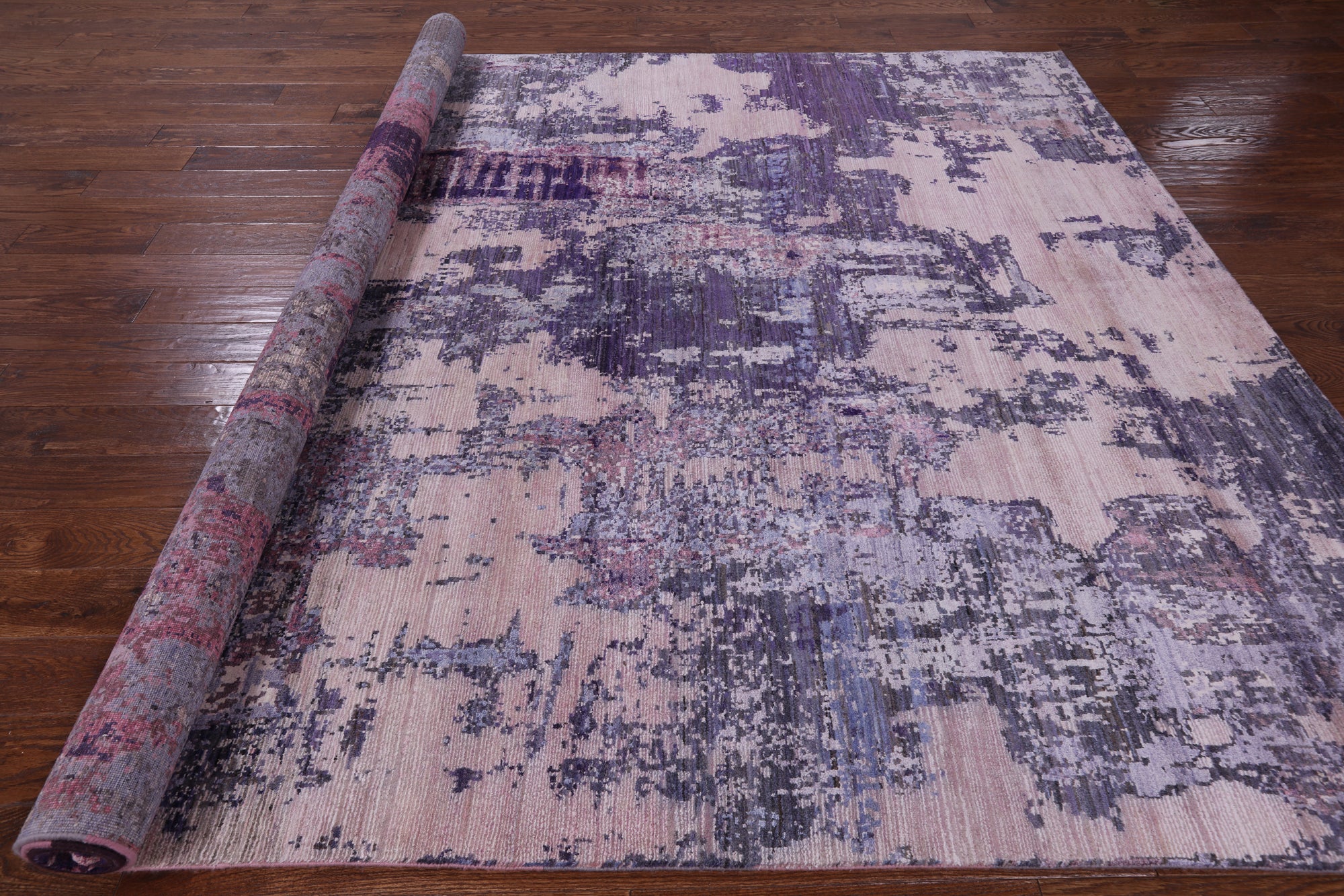 Modern Hand Knotted Wool & Silk Rug - 8' 1" X 10' 0" - Golden Nile
