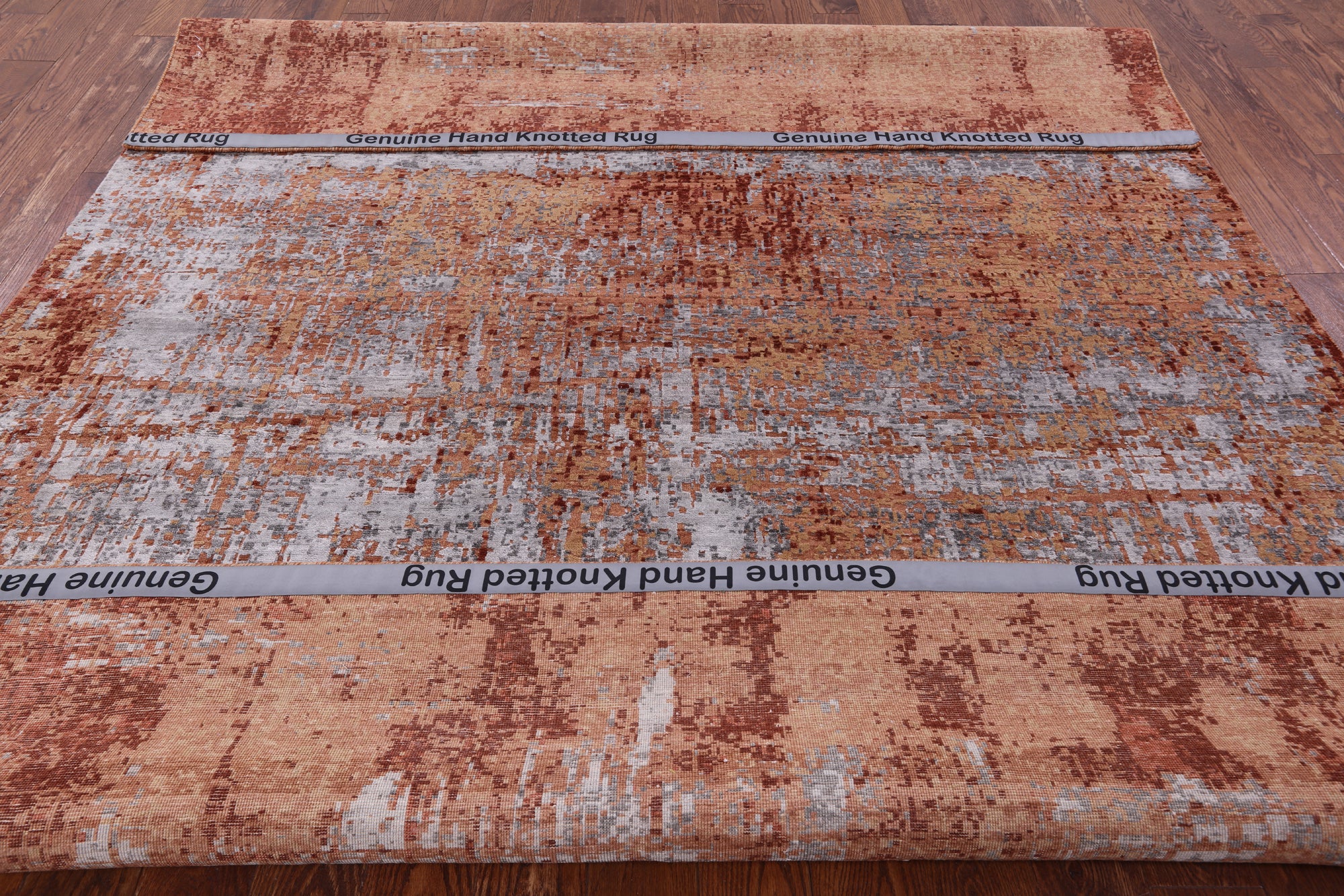 Modern Handmade Wool & Silk Rug - 7' 10" X 10' 1" - Golden Nile