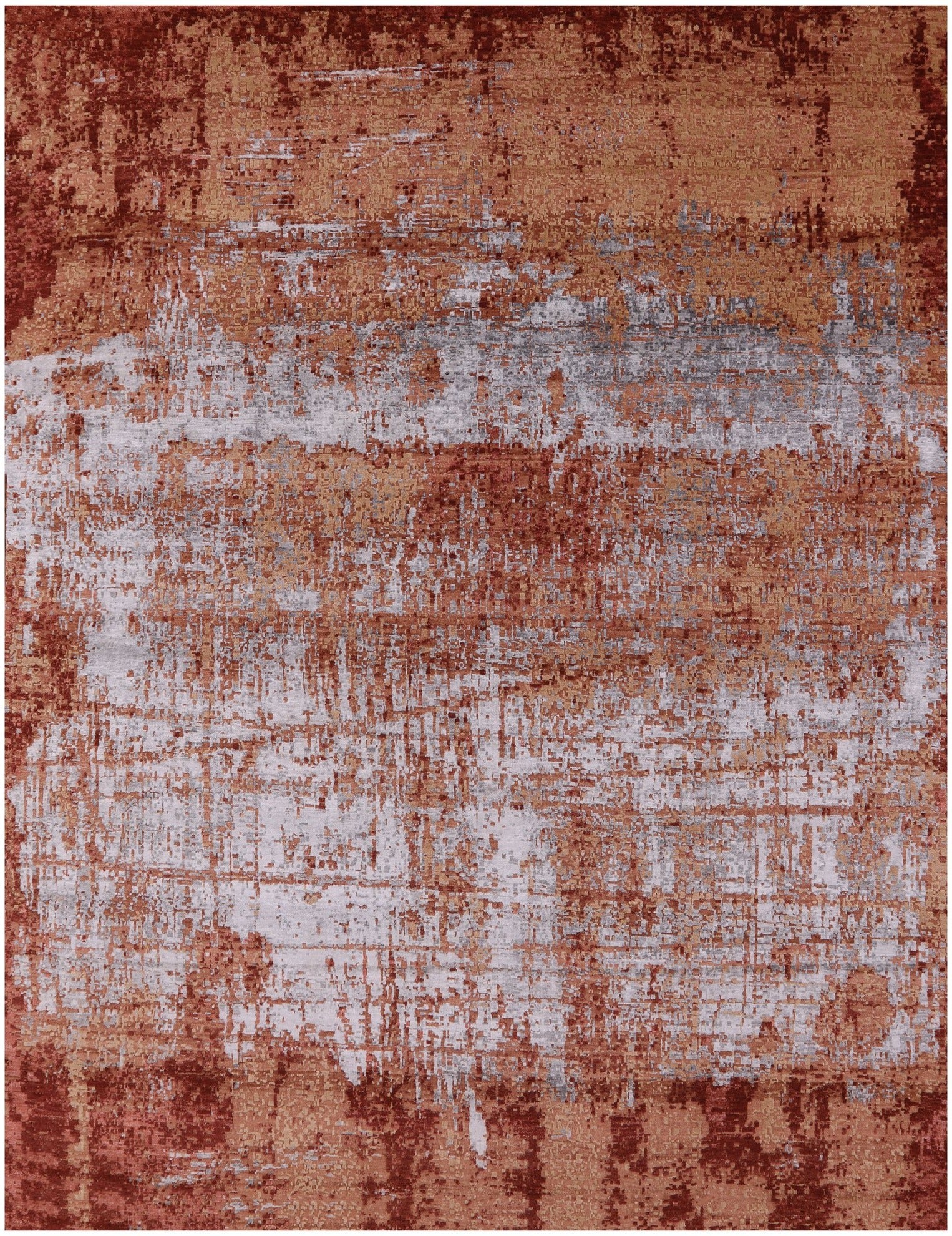 Modern Handmade Wool & Silk Rug - 7' 10" X 10' 1" - Golden Nile