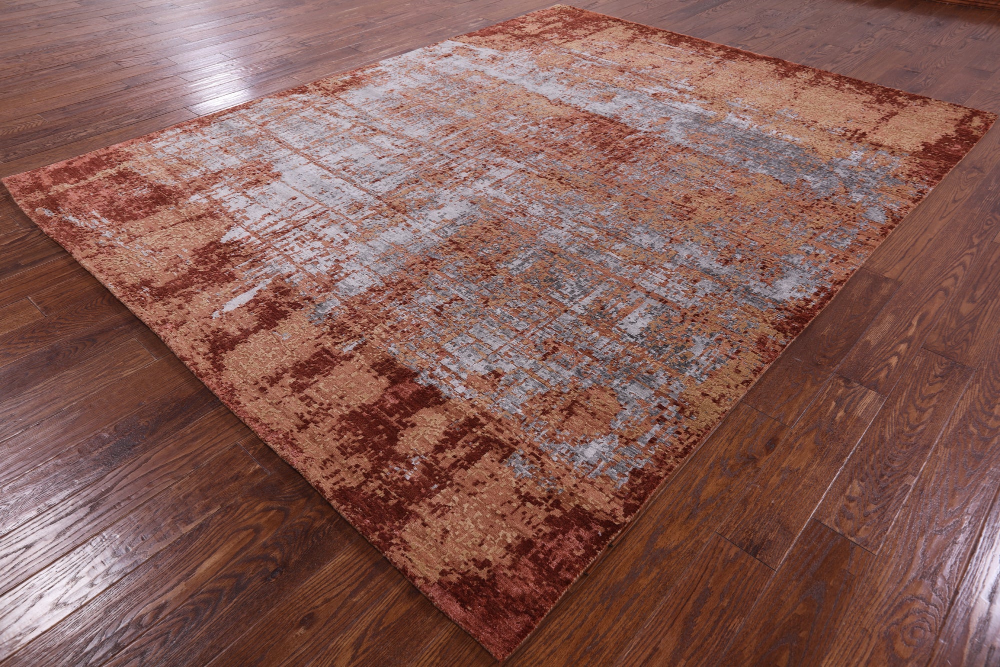 Modern Handmade Wool & Silk Rug - 7' 10" X 10' 1" - Golden Nile