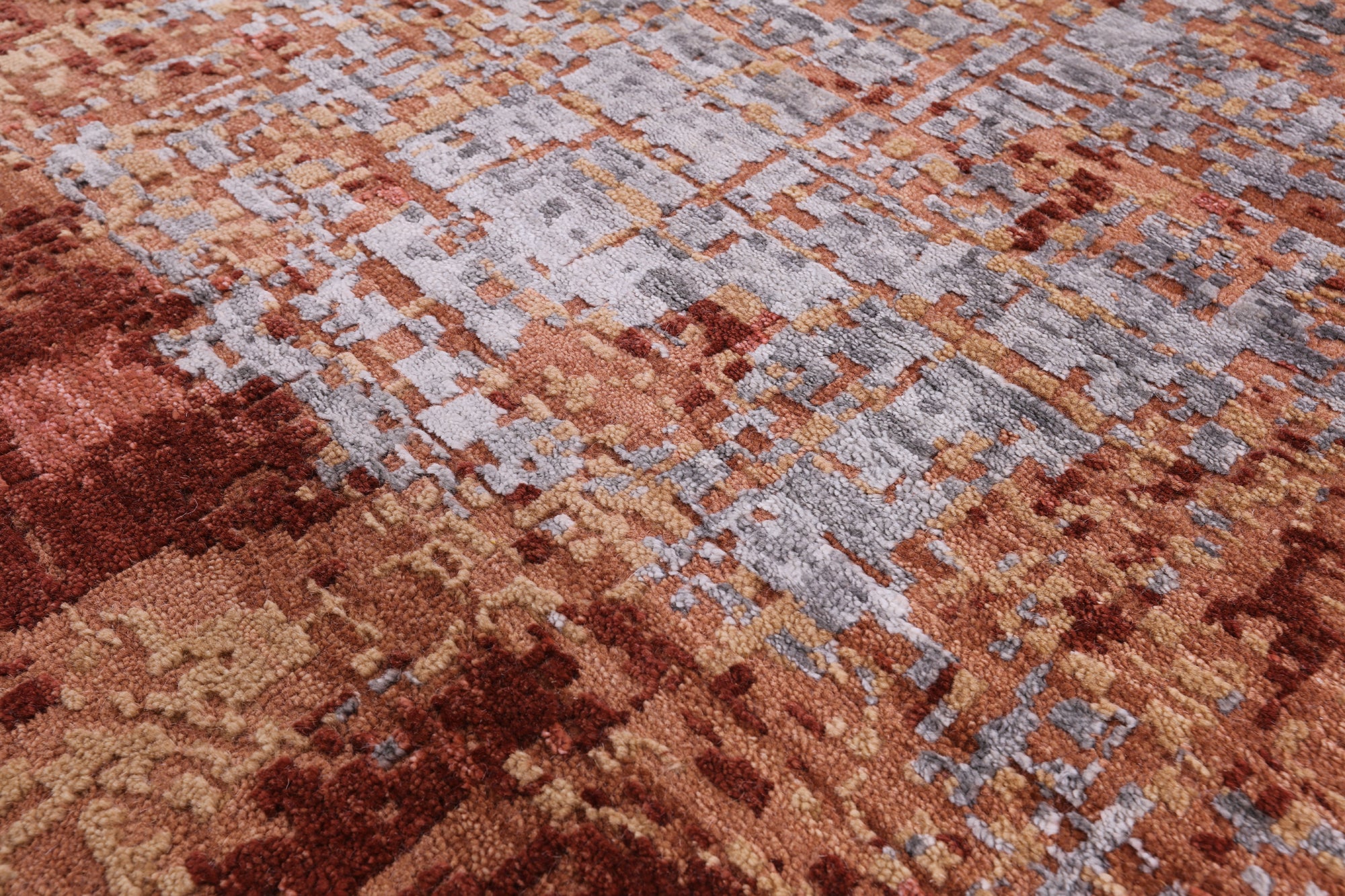 Modern Handmade Wool & Silk Rug - 7' 10" X 10' 1" - Golden Nile