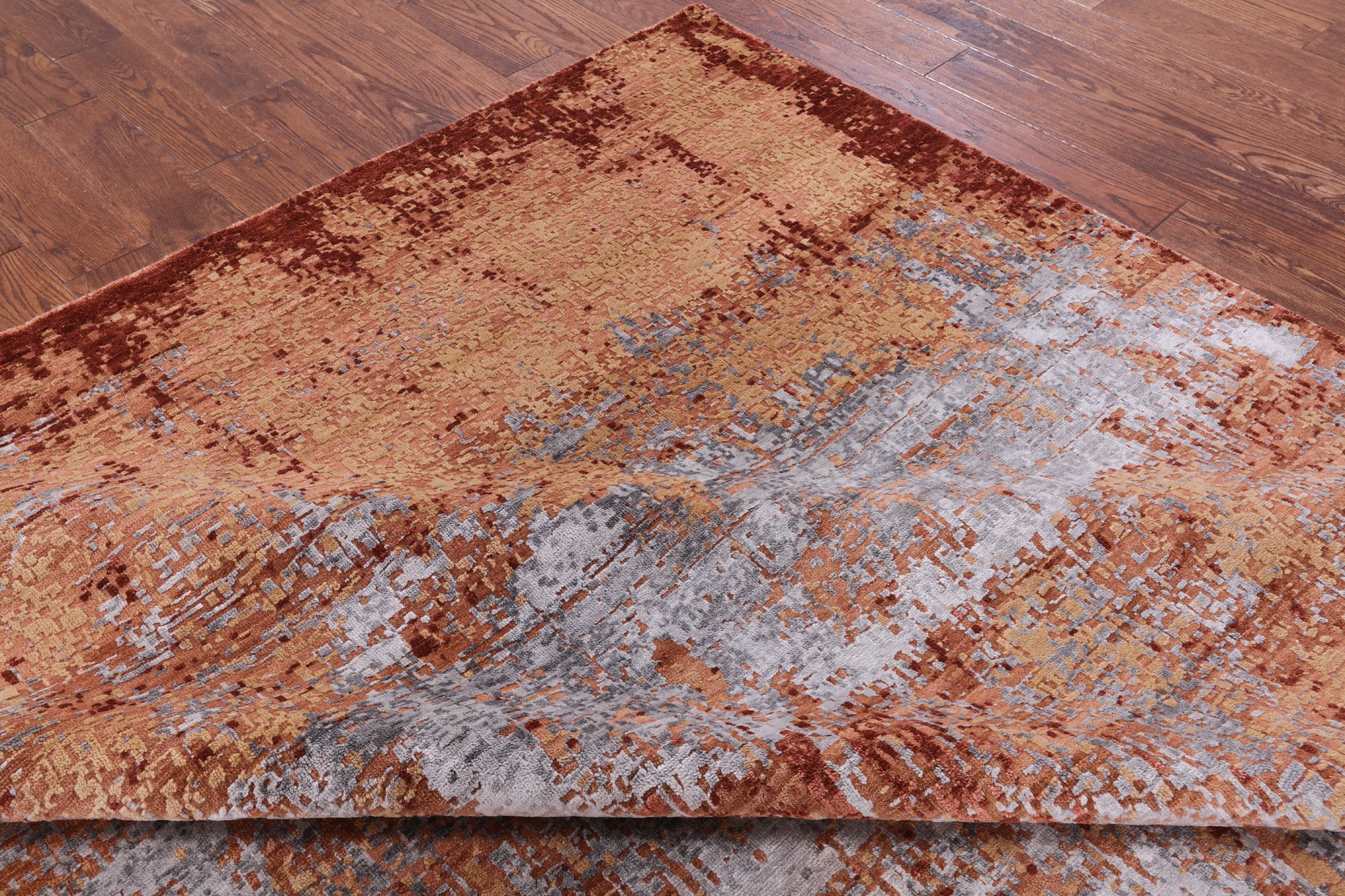 Modern Handmade Wool & Silk Rug - 7' 10" X 10' 1" - Golden Nile