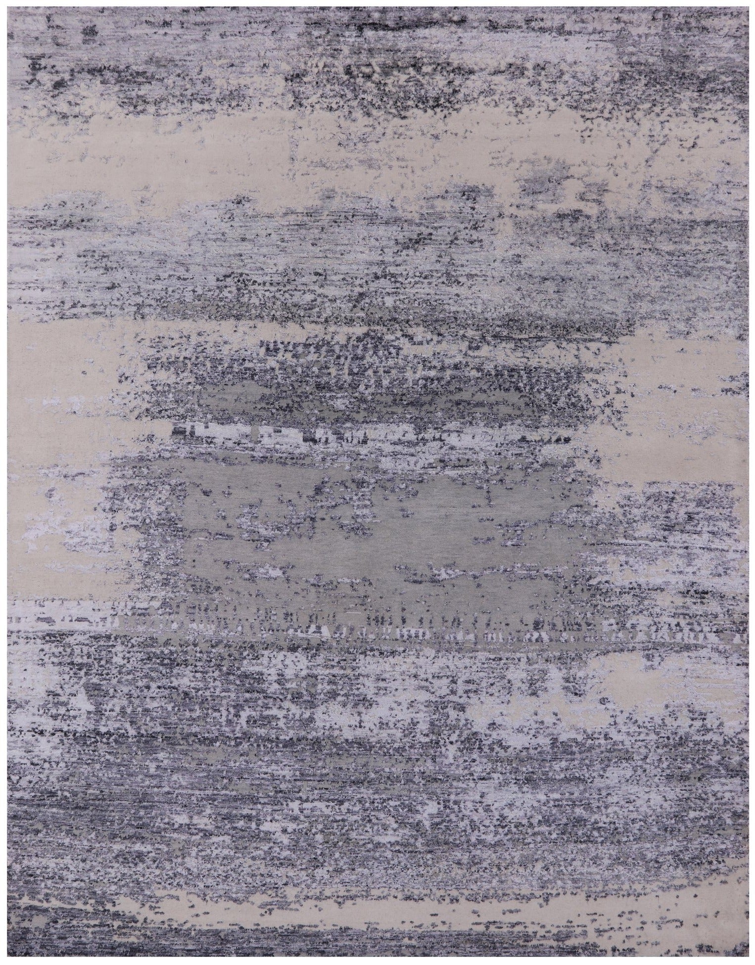 Contemporary Hand Knotted Wool & Silk Rug - 7' 10" X 10' 1" - Golden Nile