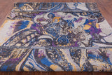 Contemporary Handmade Wool & Silk Butterfly Design Rug - 8' 0" X 9' 10" - Golden Nile