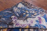 Contemporary Handmade Wool & Silk Butterfly Design Rug - 8' 0" X 9' 10" - Golden Nile