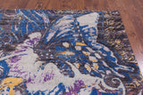 Contemporary Handmade Wool & Silk Butterfly Design Rug - 8' 0" X 9' 10" - Golden Nile