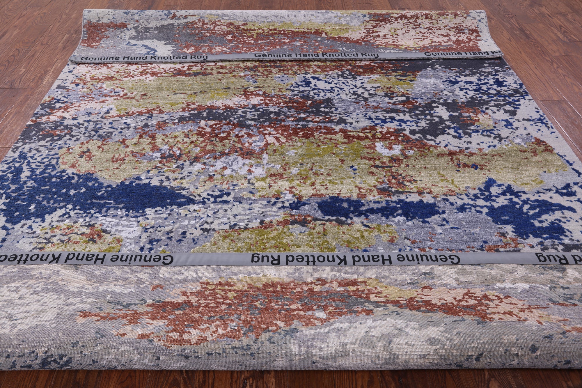 Modern Handmade Wool & Silk Rug - 7' 11" X10' 2" - Golden Nile