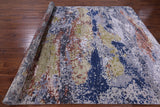 Modern Handmade Wool & Silk Rug - 7' 11" X10' 2" - Golden Nile