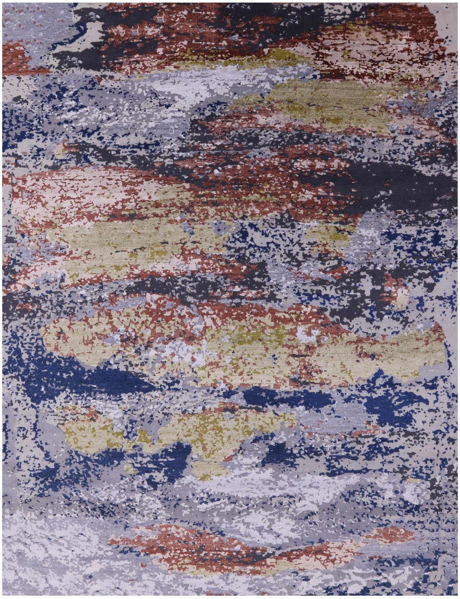 Modern Handmade Wool & Silk Rug - 7' 11" X10' 2" - Golden Nile
