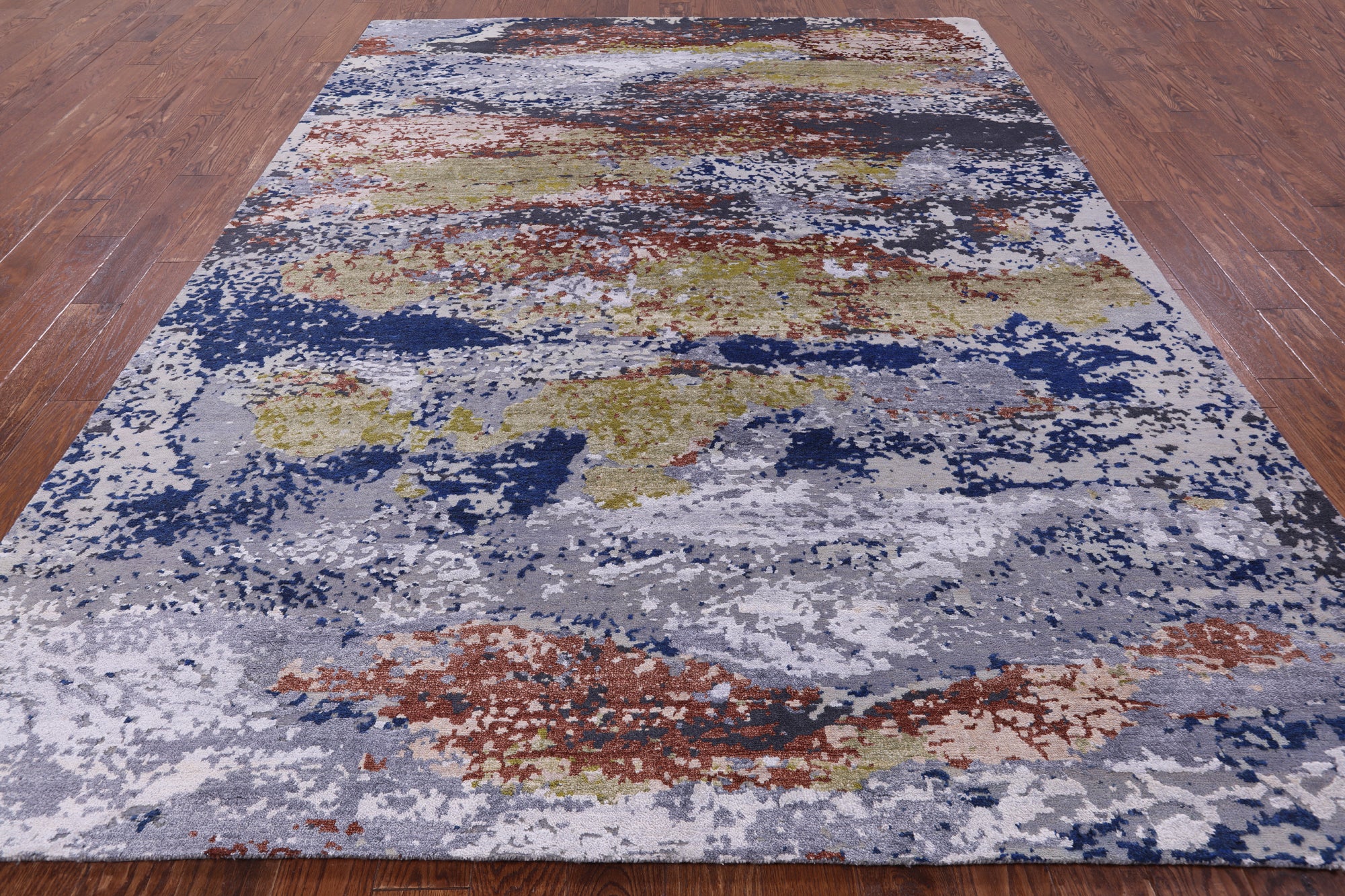 Modern Handmade Wool & Silk Rug - 7' 11" X10' 2" - Golden Nile