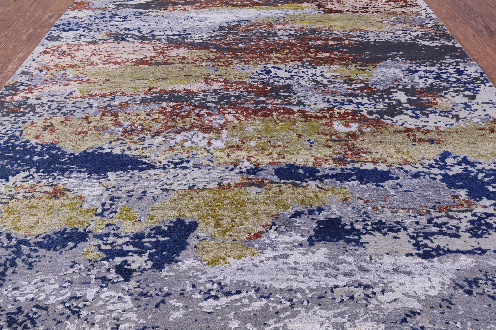 Modern Handmade Wool & Silk Rug - 7' 11" X10' 2" - Golden Nile