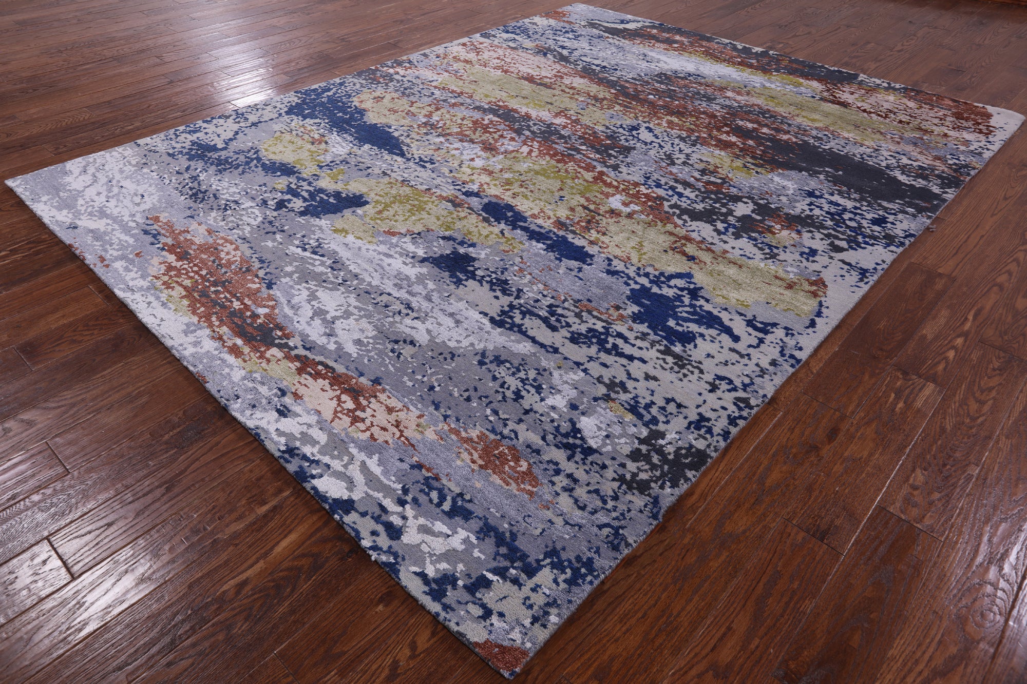 Modern Handmade Wool & Silk Rug - 7' 11" X10' 2" - Golden Nile