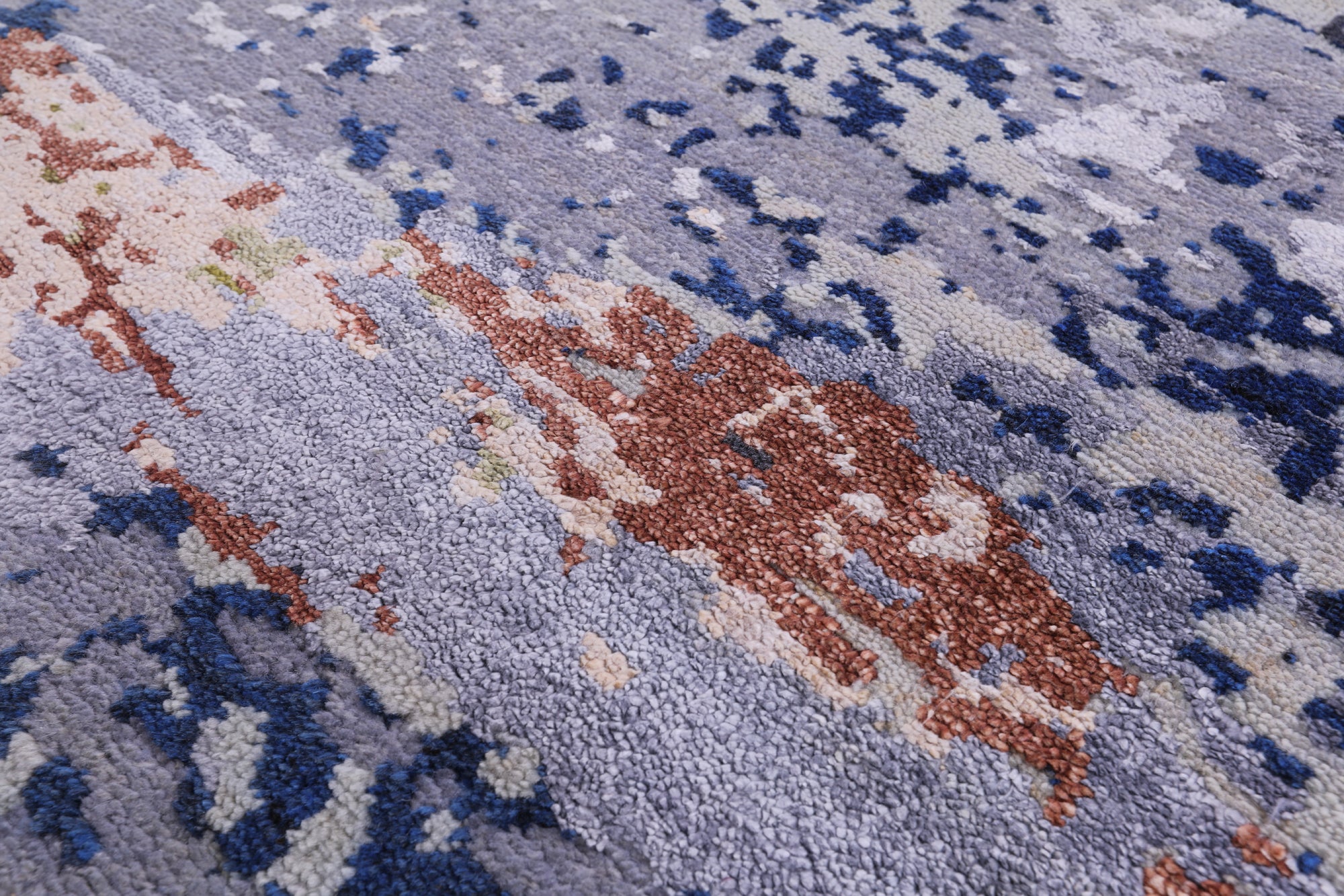 Modern Handmade Wool & Silk Rug - 7' 11" X10' 2" - Golden Nile