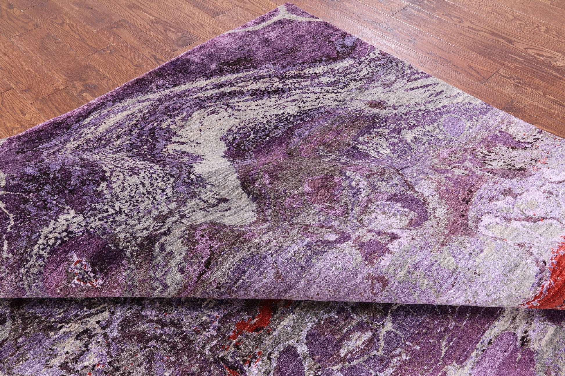 Modern Handmade Wool & Silk Rug - 7' 10" X 10' 0" - Golden Nile