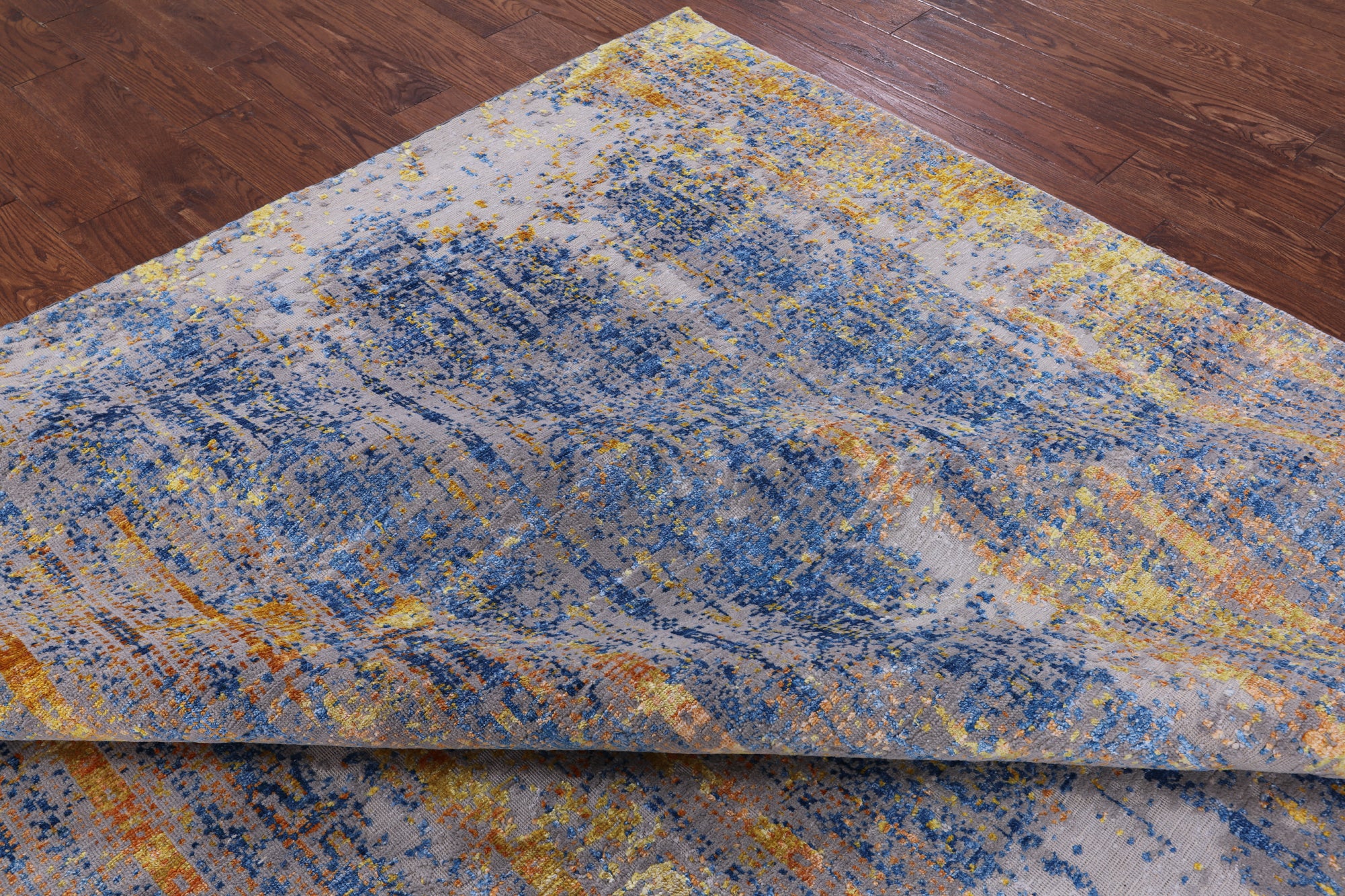 Modern Hand Knotted Wool & Silk Rug - 7' 11" X 10' 1" - Golden Nile