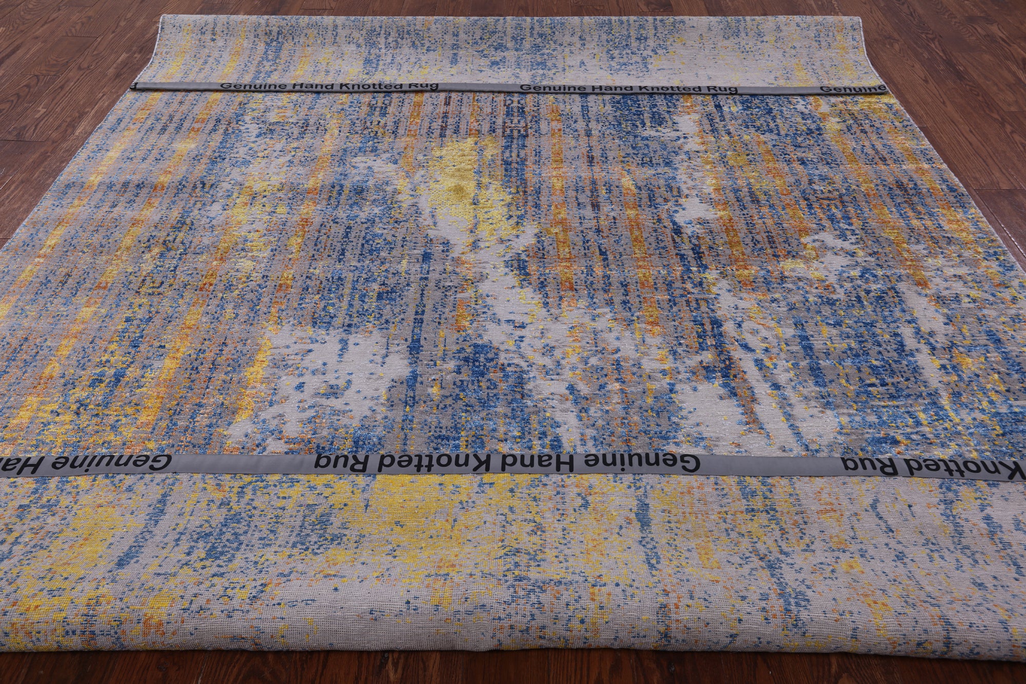 Modern Hand Knotted Wool & Silk Rug - 7' 11" X 10' 1" - Golden Nile