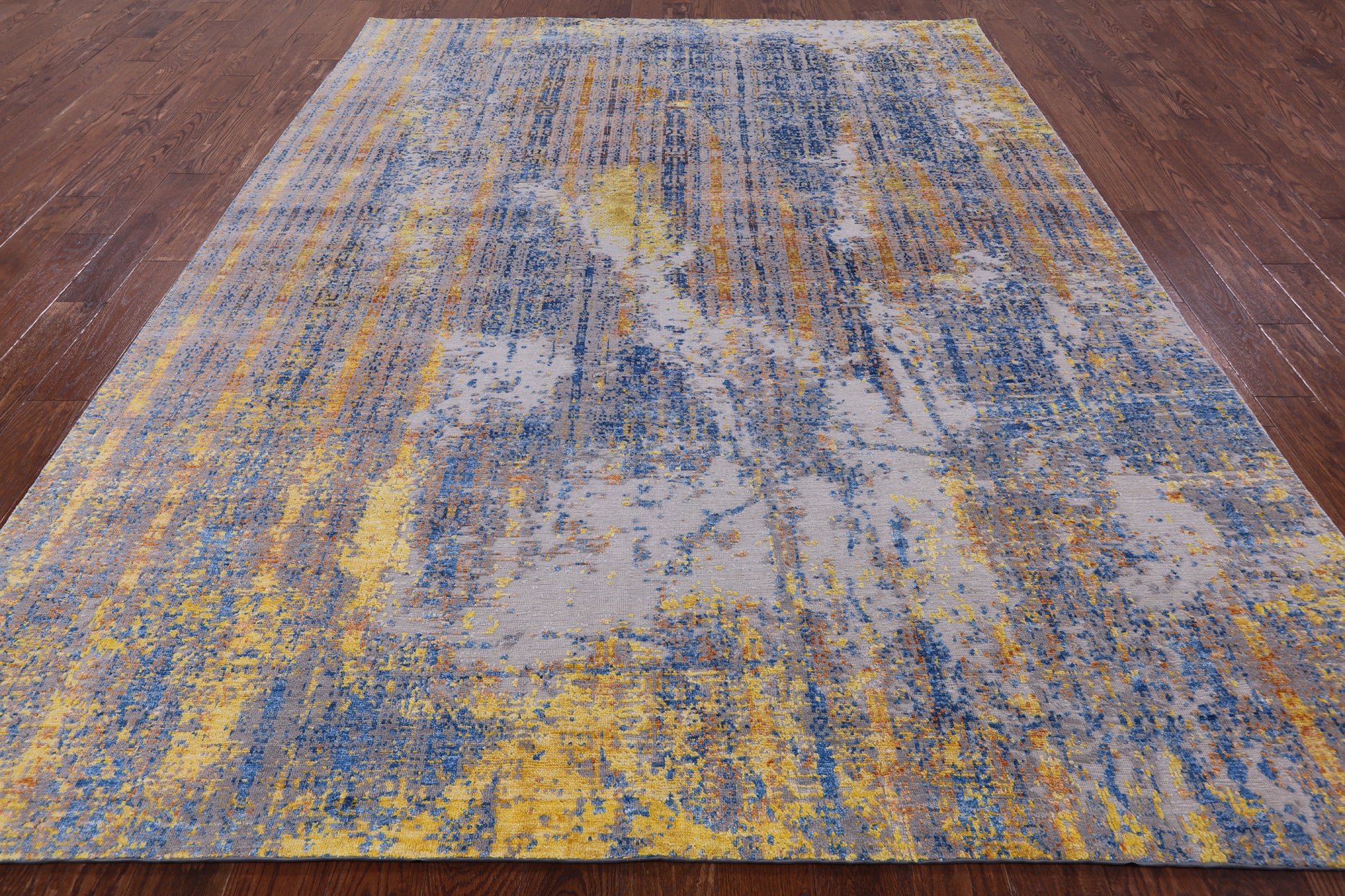 Modern Hand Knotted Wool & Silk Rug - 7' 11" X 10' 1" - Golden Nile
