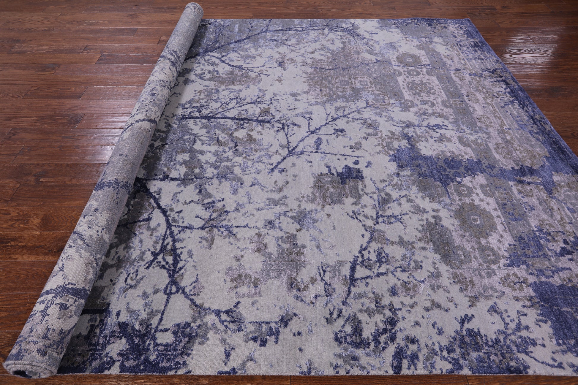 Contemporary Handmade Wool & Silk Rug - 8' 0" X 10' 1" - Golden Nile