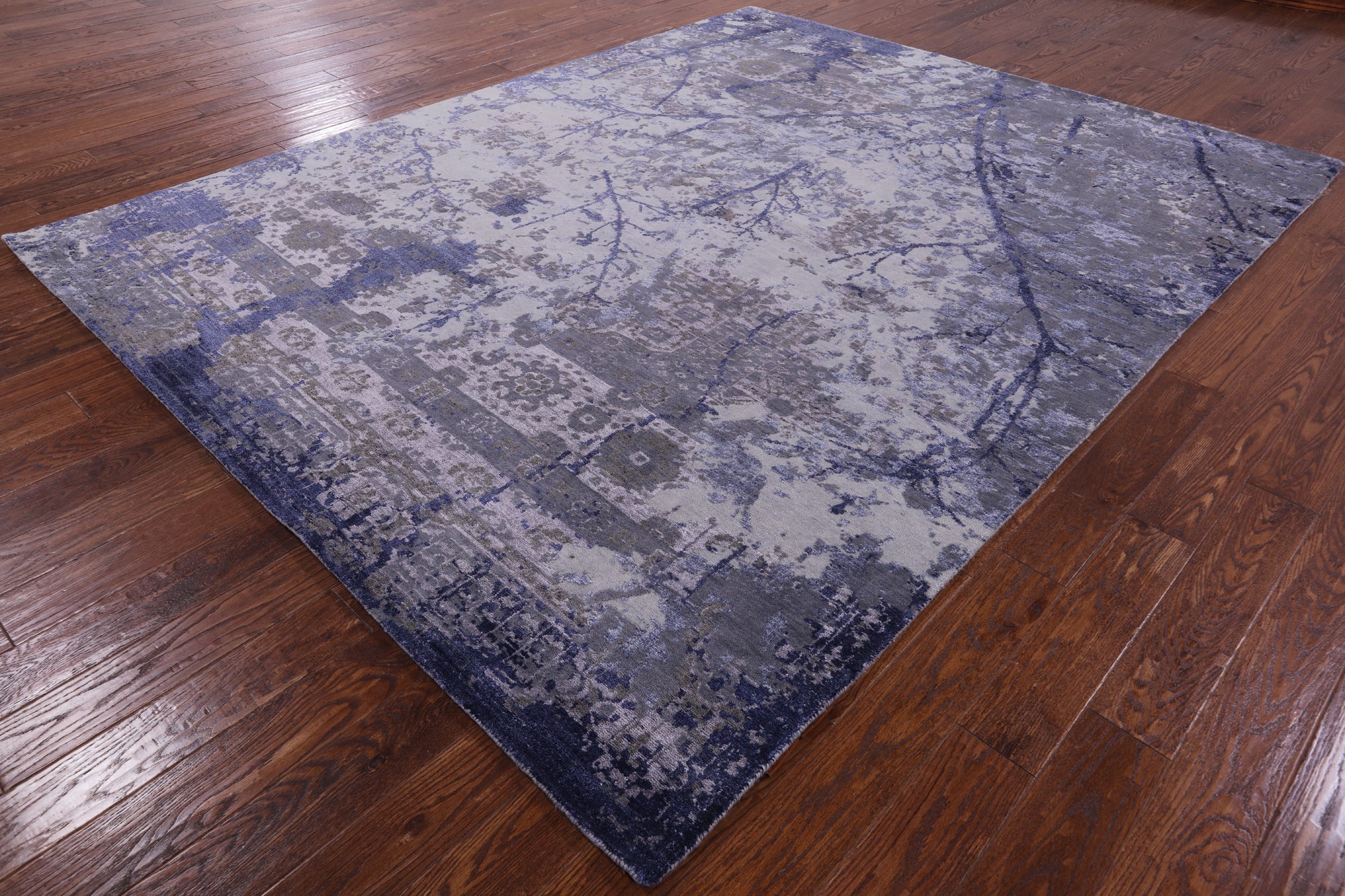 Contemporary Handmade Wool & Silk Rug - 8' 0" X 10' 1" - Golden Nile