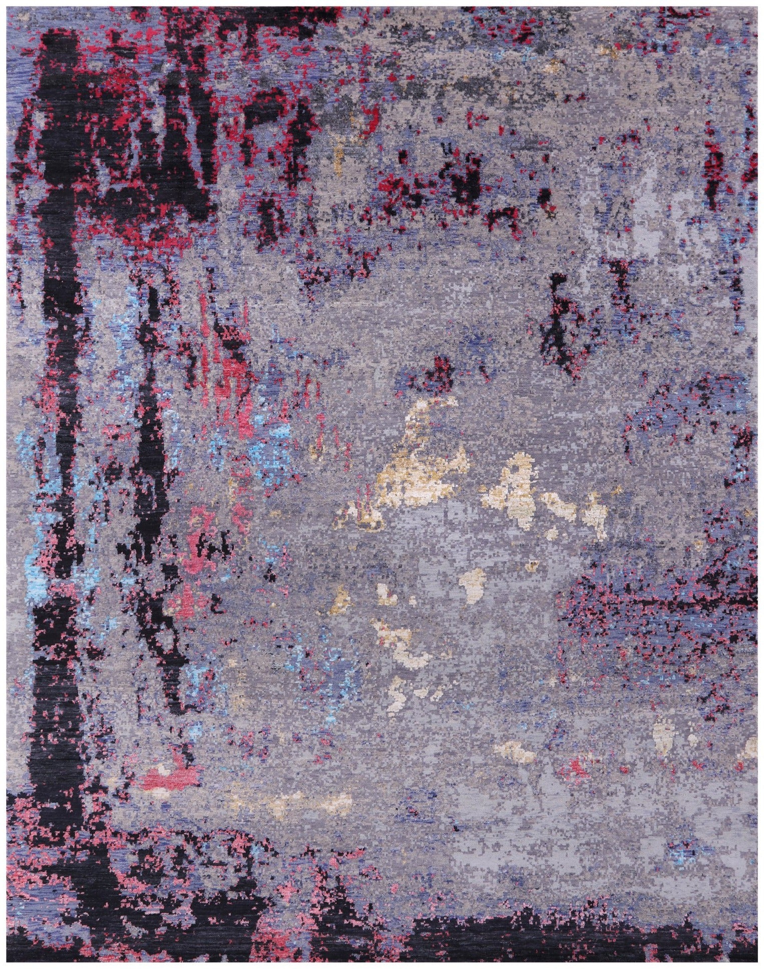 Modern Hand Knotted Wool & Silk Rug - 7' 11" X 10' 3" - Golden Nile