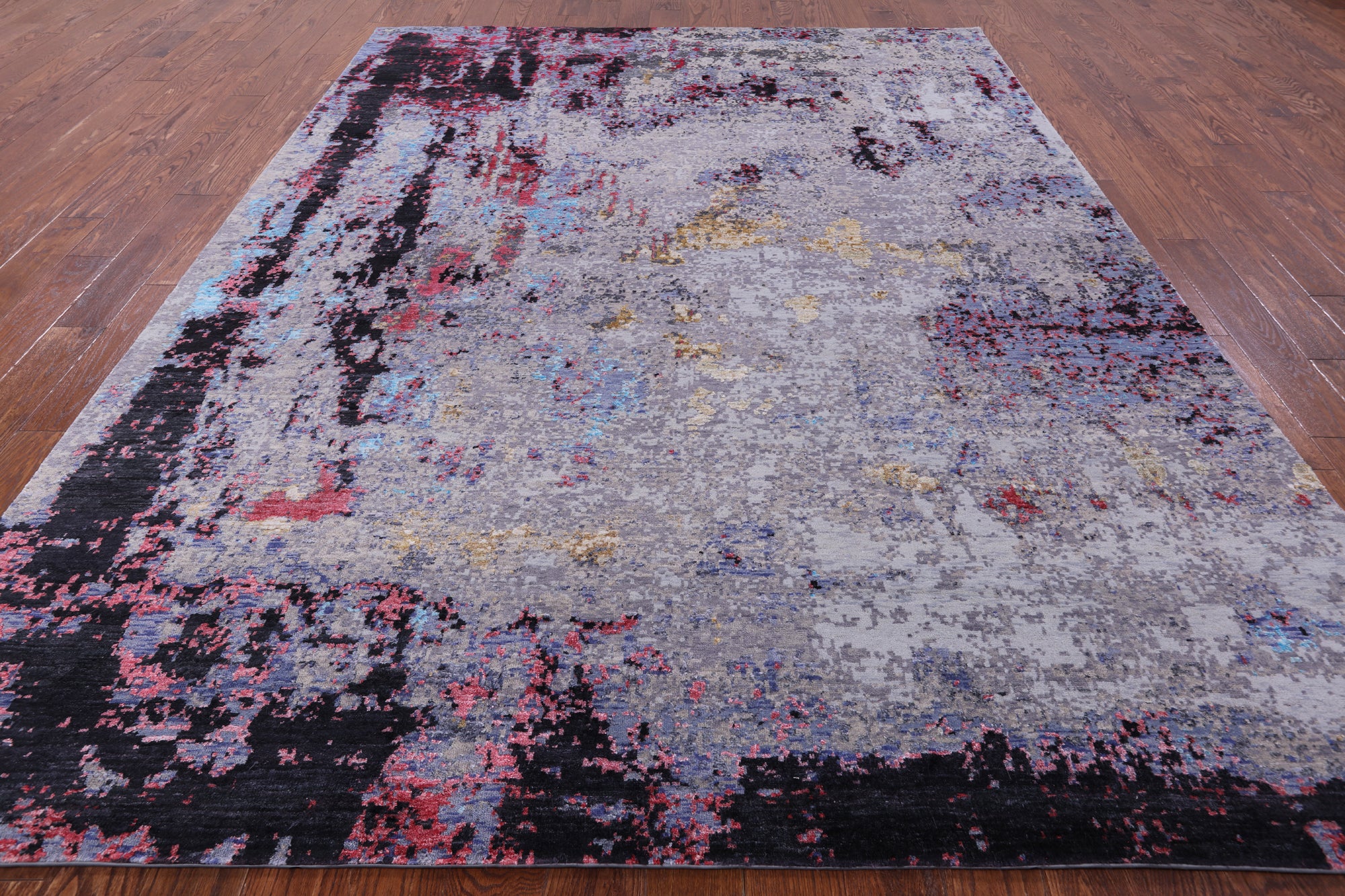 Modern Hand Knotted Wool & Silk Rug - 7' 11" X 10' 3" - Golden Nile