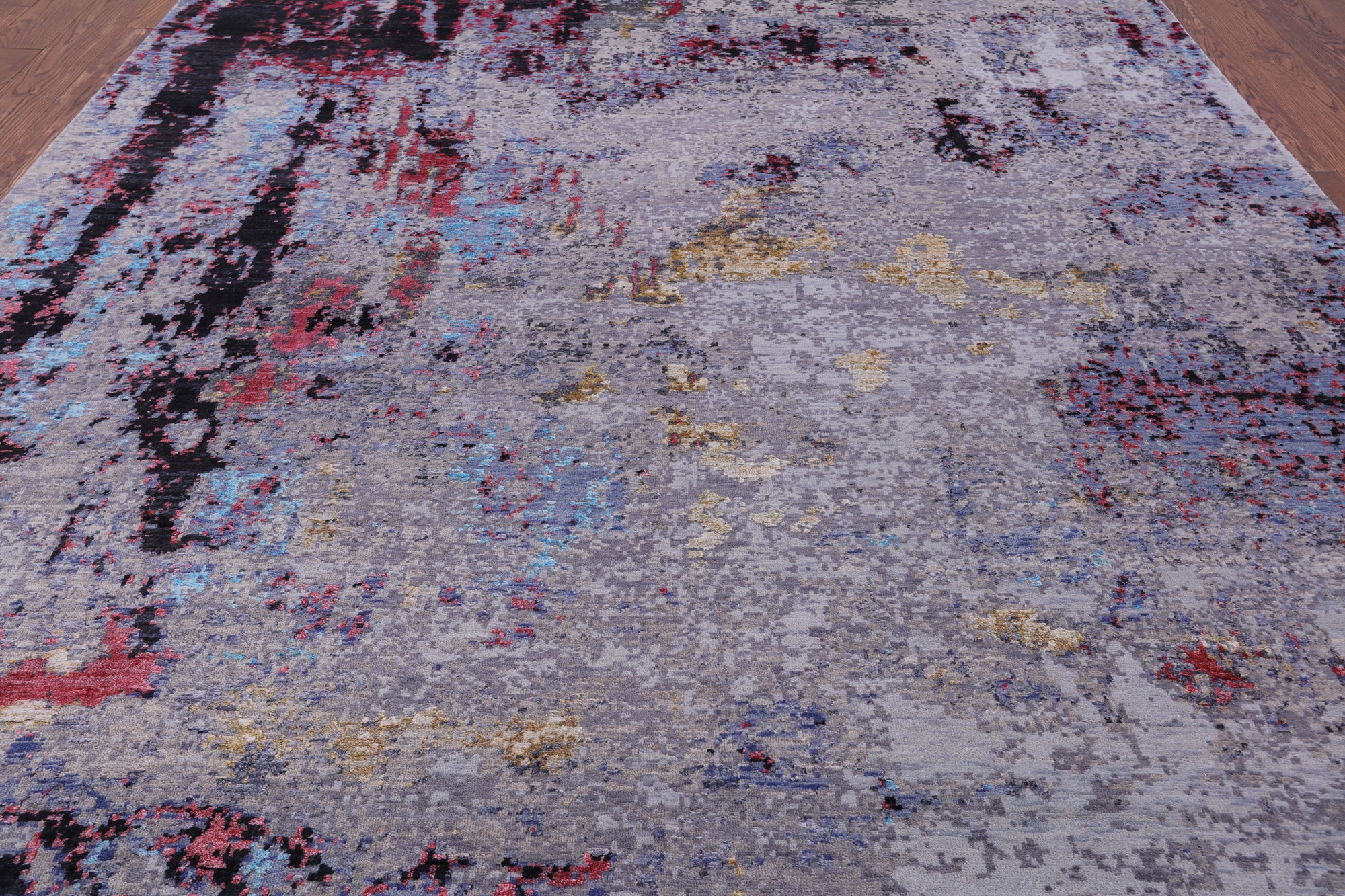 Modern Hand Knotted Wool & Silk Rug - 7' 11" X 10' 3" - Golden Nile