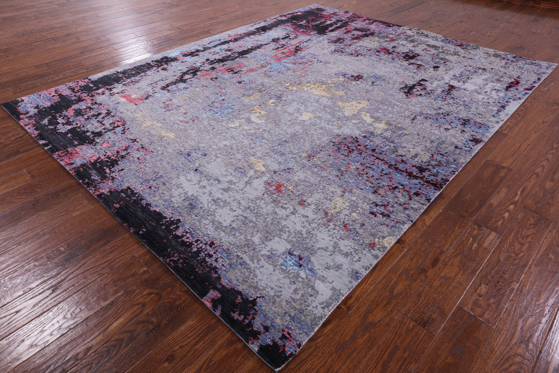 Modern Hand Knotted Wool & Silk Rug - 7' 11" X 10' 3" - Golden Nile