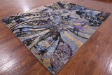 Modern Hand Knotted Wool & Silk Butterfly Design Rug - 8' 2" X 10' 0" - Golden Nile