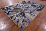 Modern Hand Knotted Wool & Silk Butterfly Design Rug - 8' 2" X 10' 0" - Golden Nile