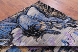 Modern Hand Knotted Wool & Silk Butterfly Design Rug - 8' 2" X 10' 0" - Golden Nile