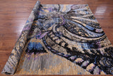 Modern Hand Knotted Wool & Silk Butterfly Design Rug - 8' 2" X 10' 0" - Golden Nile