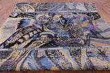 Modern Hand Knotted Wool & Silk Butterfly Design Rug - 8' 2" X 10' 0" - Golden Nile