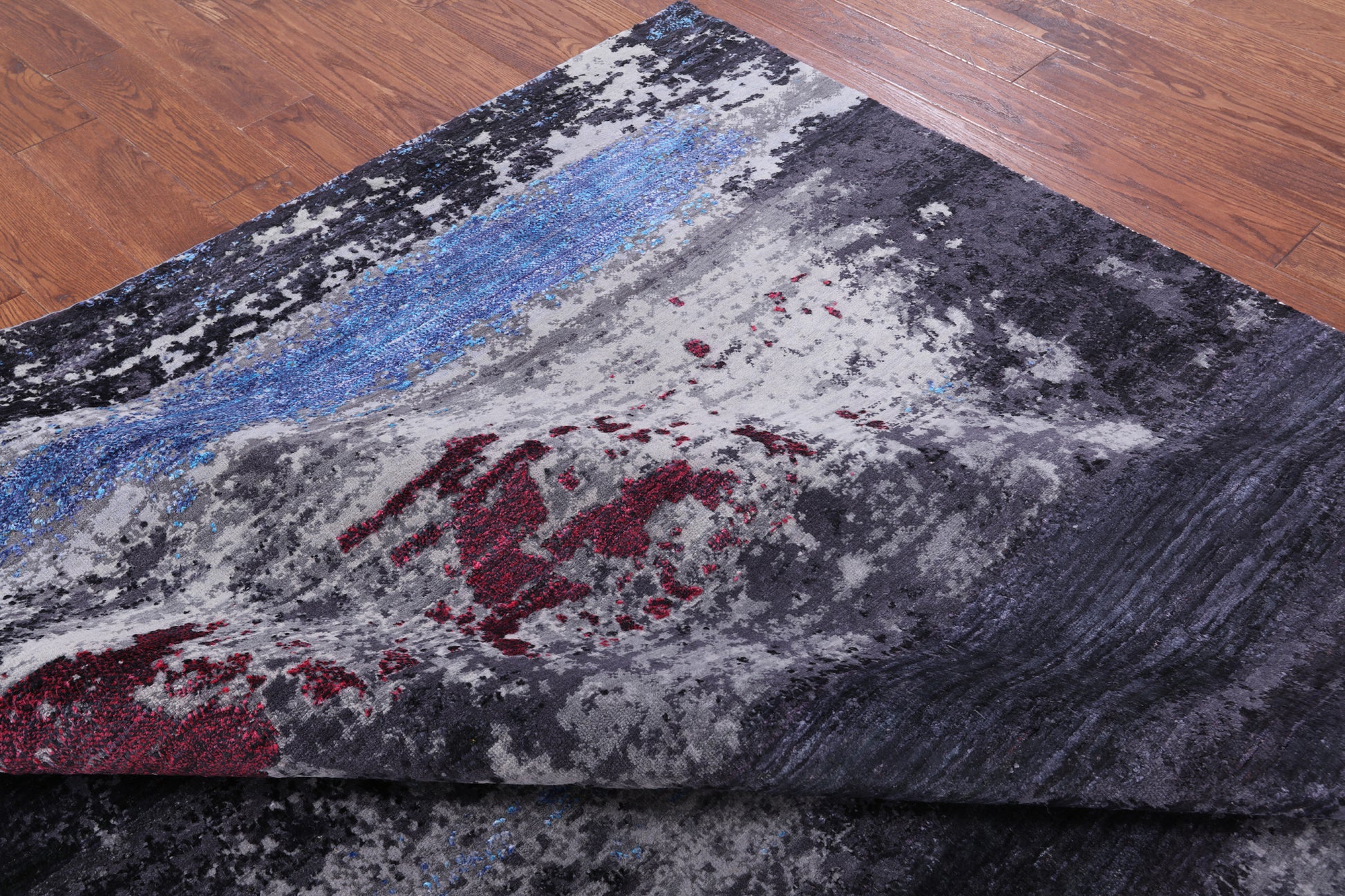 Contemporary Hand Knotted Wool & Silk Rug - 7' 10" X 9' 11" - Golden Nile
