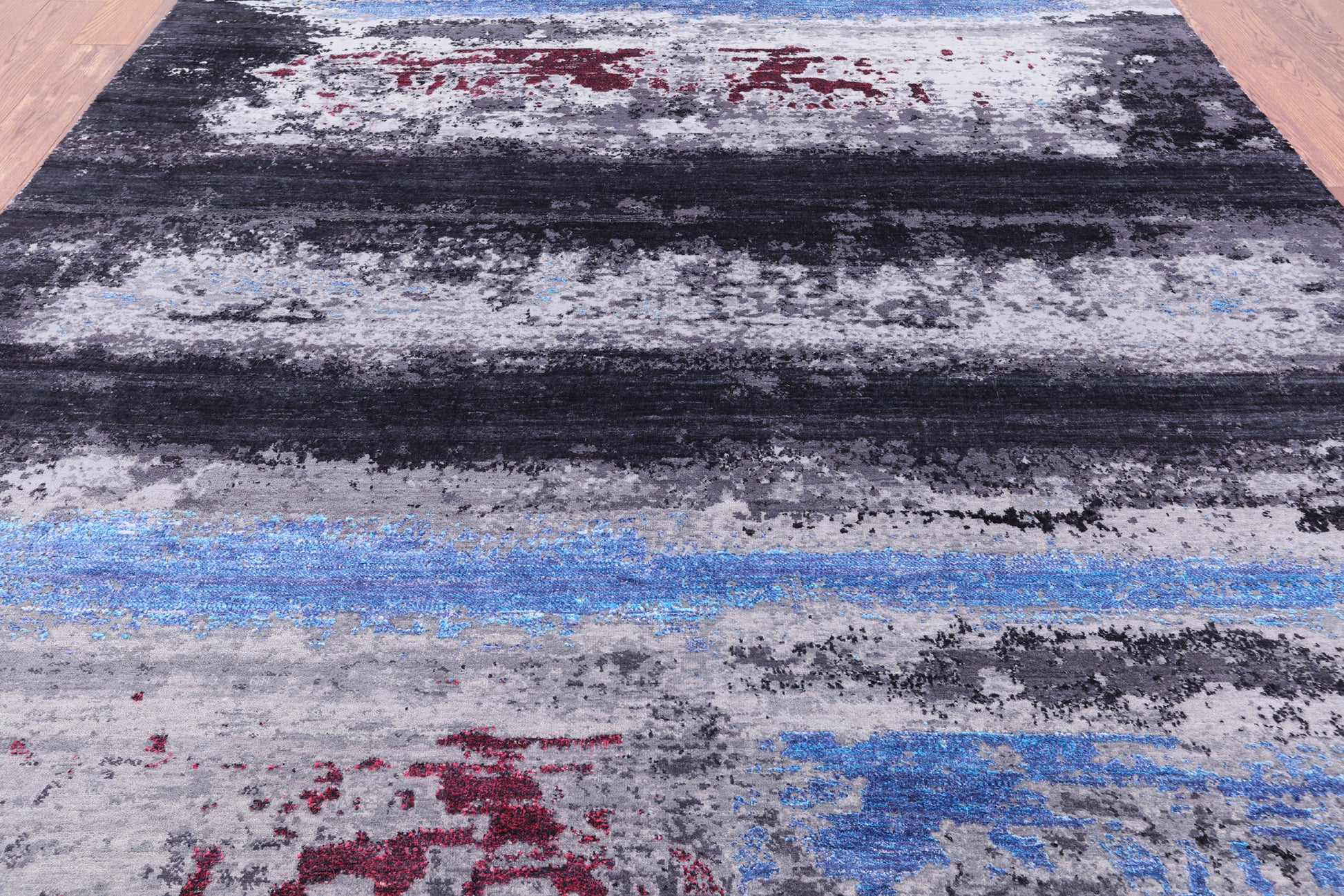 Contemporary Hand Knotted Wool & Silk Rug - 7' 10" X 9' 11" - Golden Nile