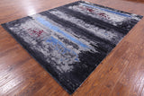 Contemporary Hand Knotted Wool & Silk Rug - 7' 10" X 9' 11" - Golden Nile