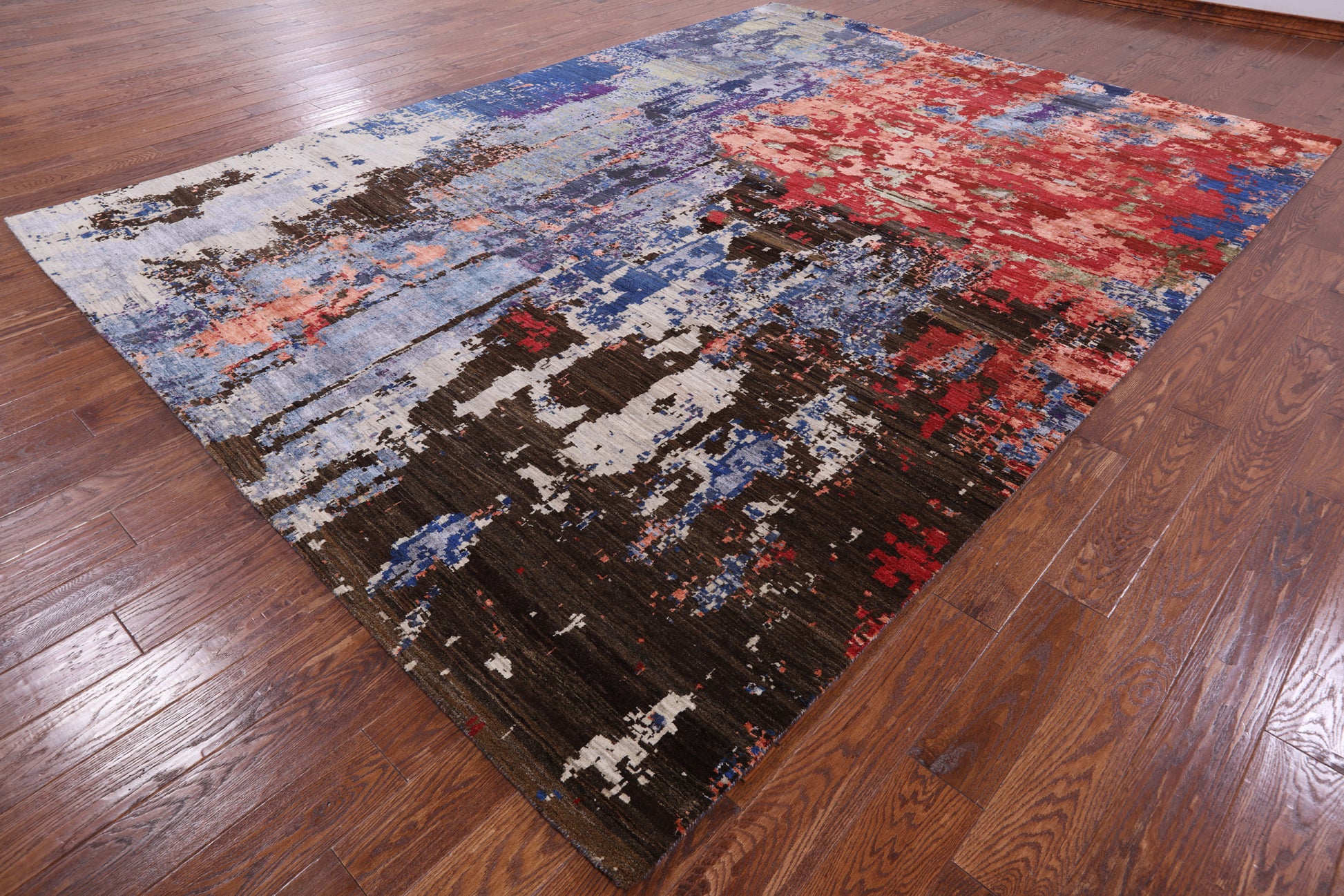 Modern Hand Knotted Wool & Silk Rug - 8' 11" X 11' 11" - Golden Nile