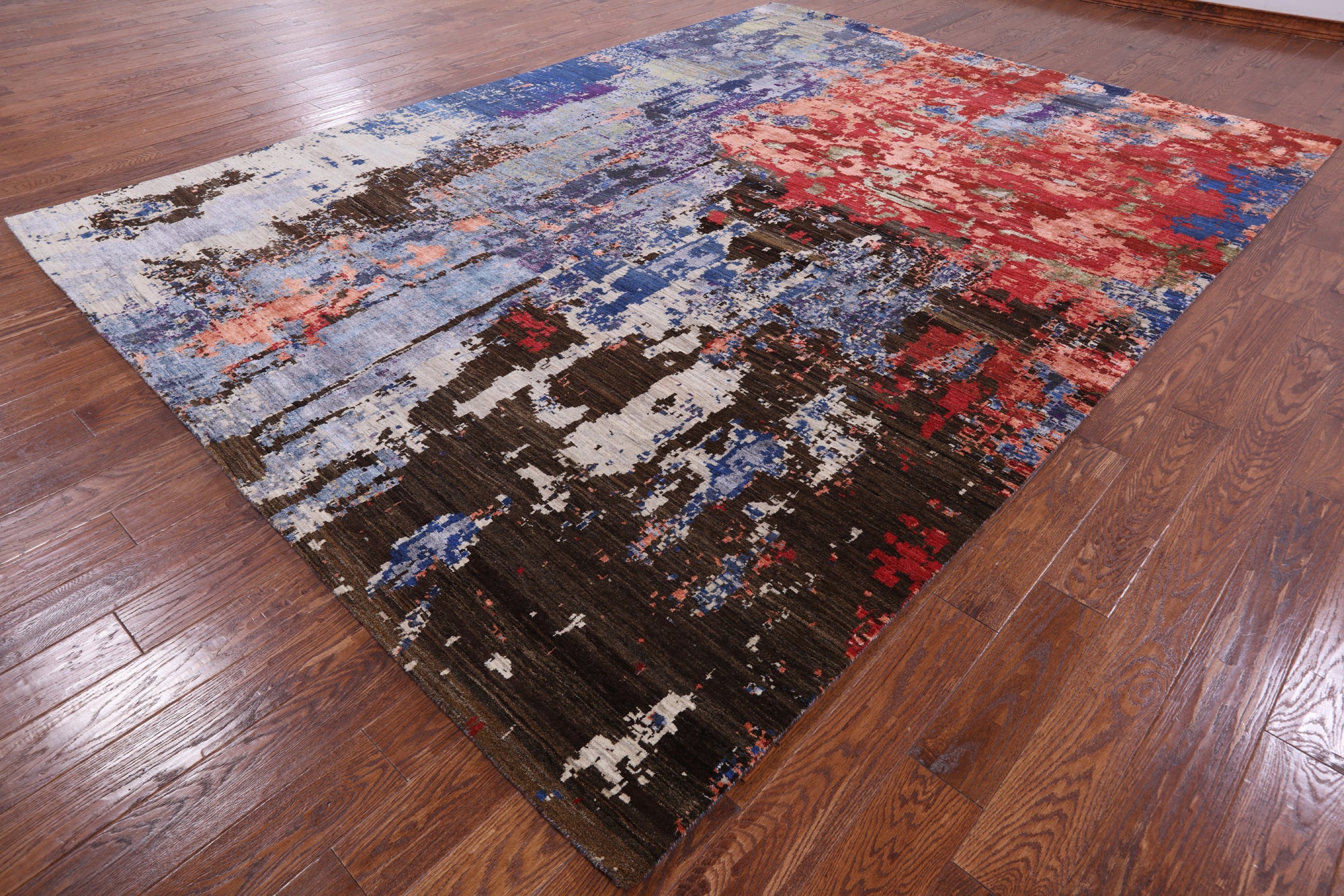 Modern Hand Knotted Wool & Silk Rug - 8' 11" X 11' 11" - Golden Nile