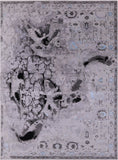 Modern Hand Knotted Wool & Silk Fish Design Rug - 9' 1" X 12' 2" - Golden Nile