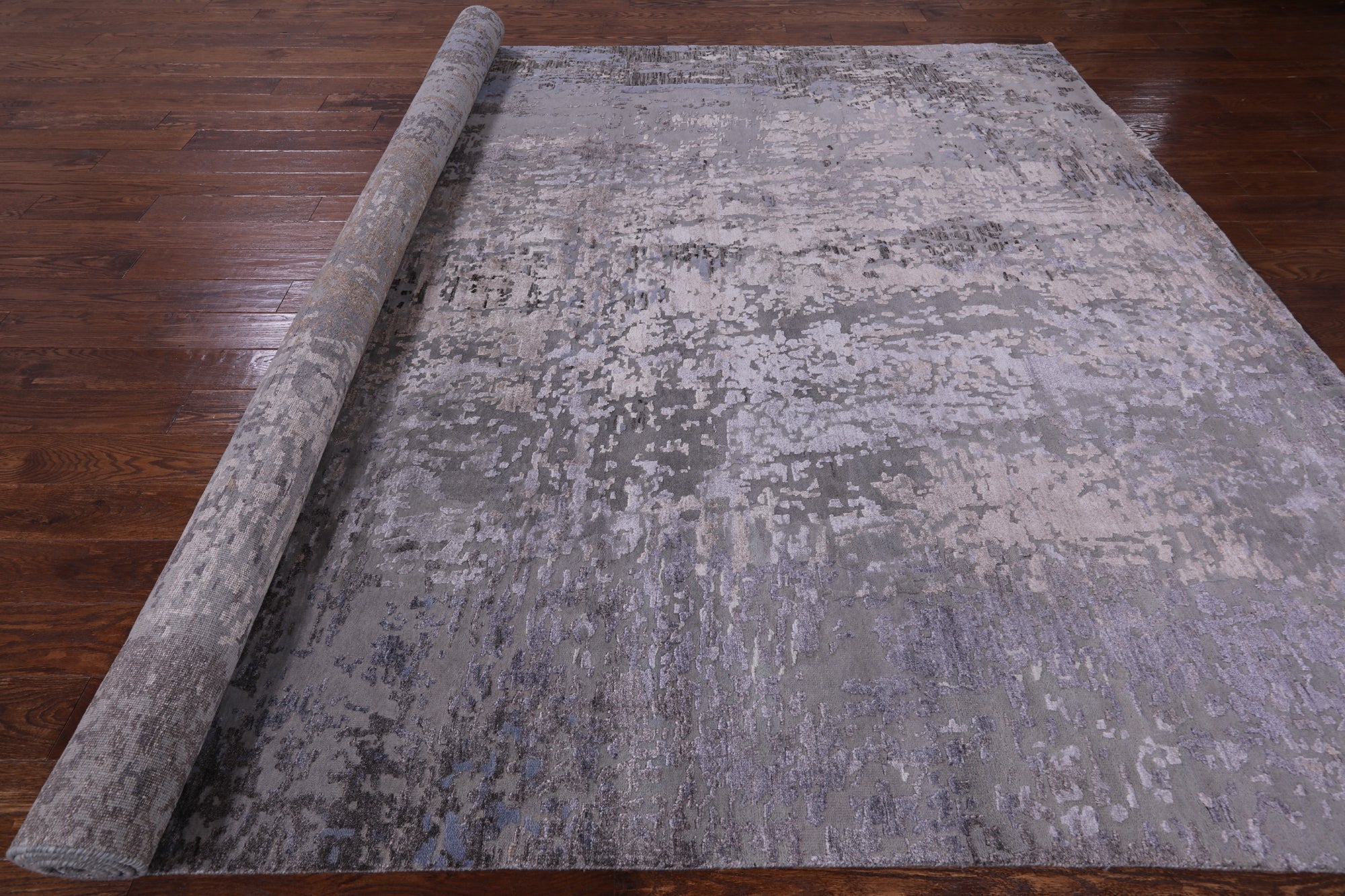 Modern Handmade Wool & Silk Rug - 8' 10" X 11' 7" - Golden Nile