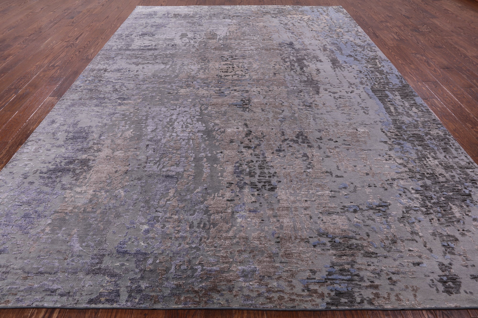 Modern Handmade Wool & Silk Rug - 8' 10" X 11' 7" - Golden Nile
