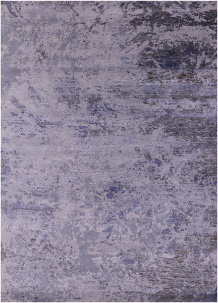 Modern Hand Knotted Wool & Silk Rug - 9' 0" X 12' 3" - Golden Nile
