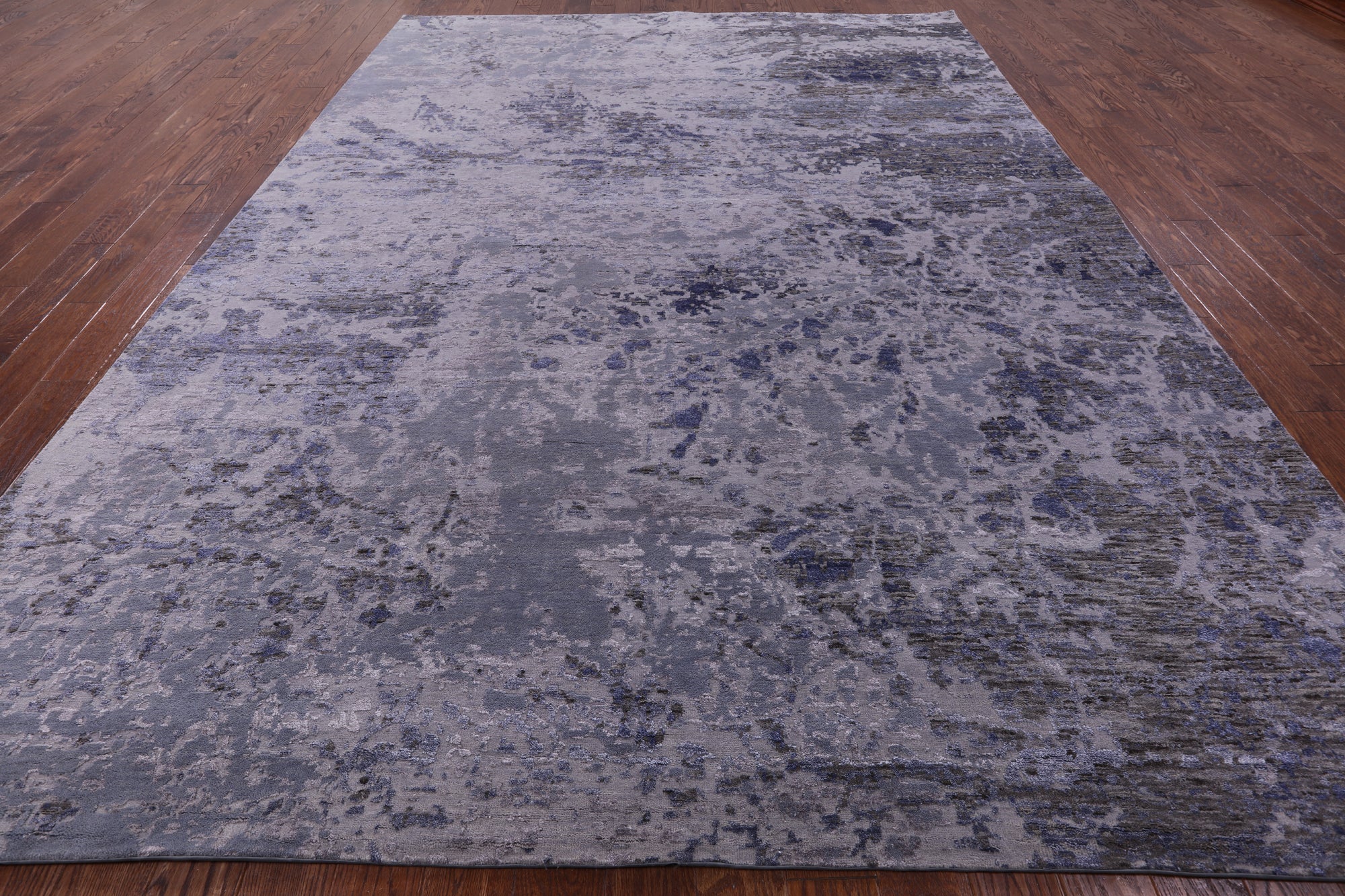 Modern Hand Knotted Wool & Silk Rug - 9' 0" X 12' 3" - Golden Nile