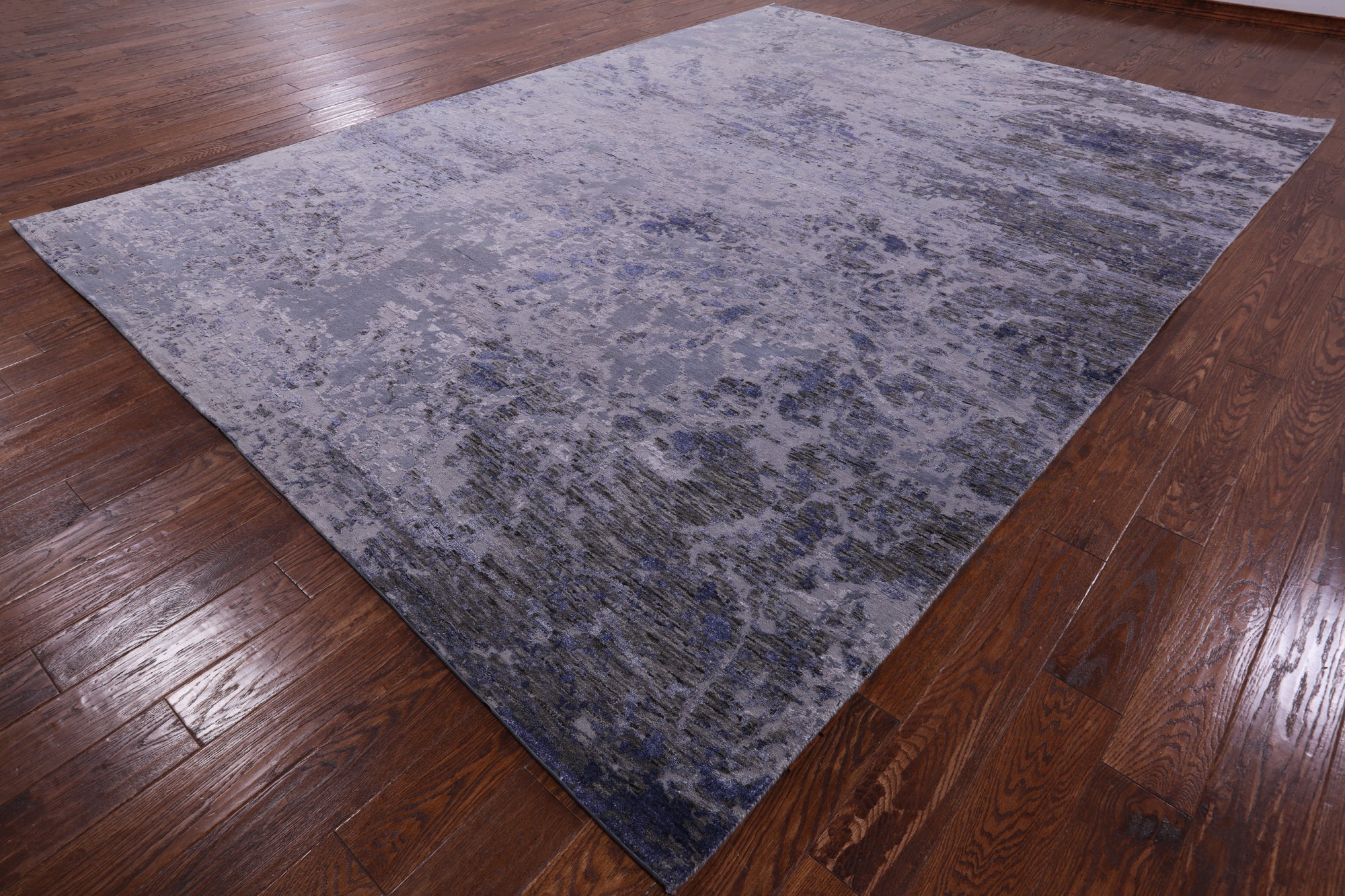 Modern Hand Knotted Wool & Silk Rug - 9' 0" X 12' 3" - Golden Nile