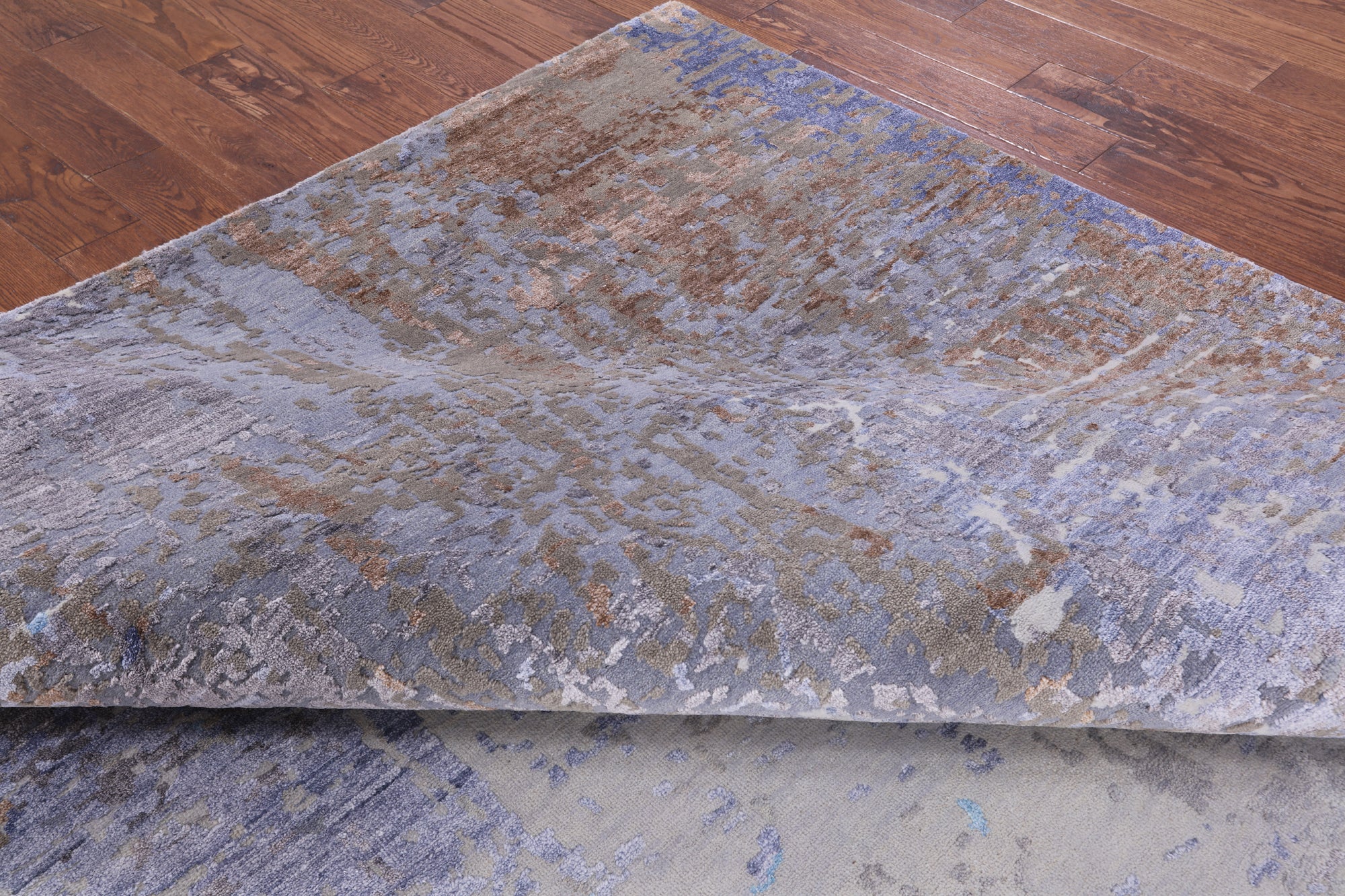 Modern Handmade Wool & Silk Rug - 9' 0" X 12' 2" - Golden Nile